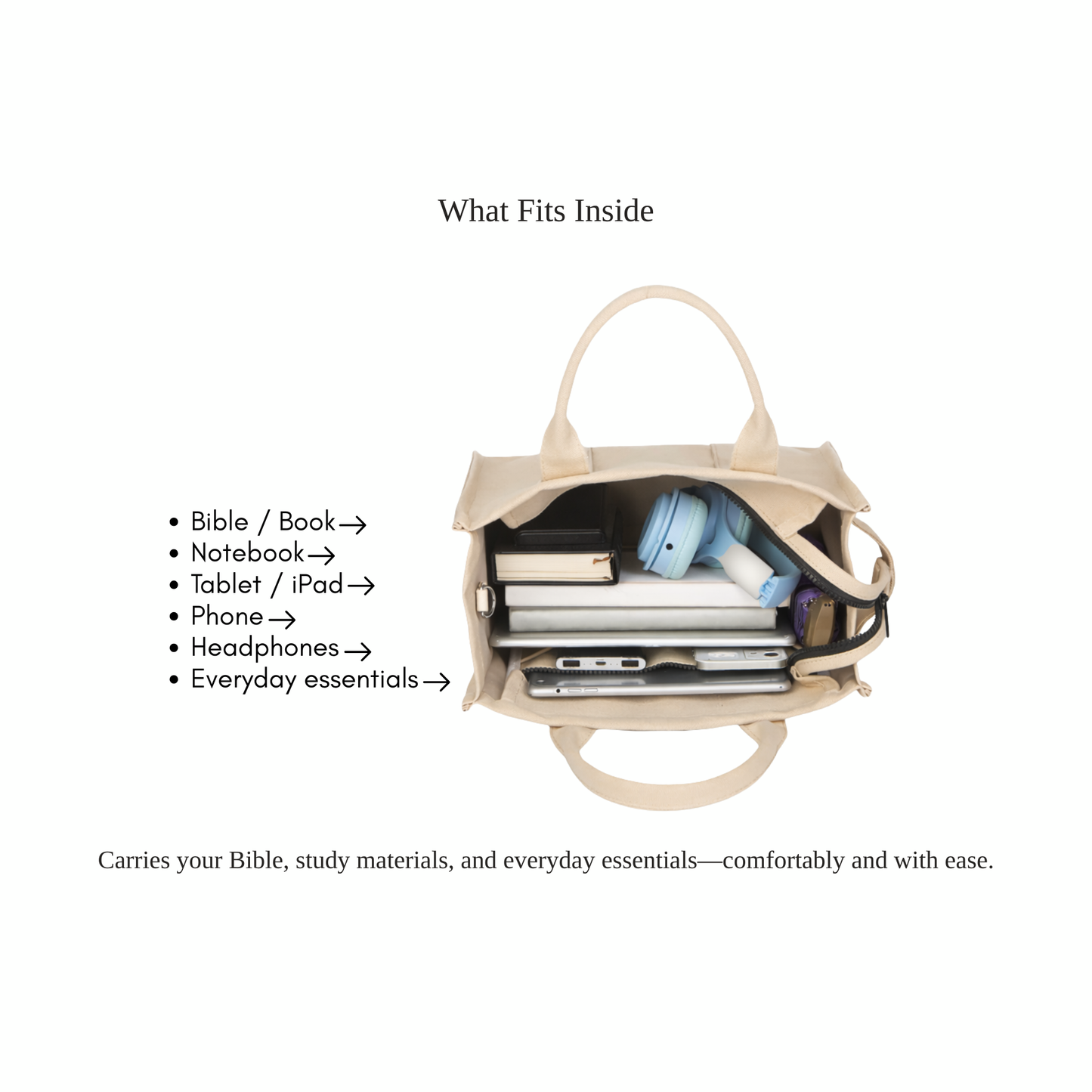 Large Bible Bag Canvas Tote