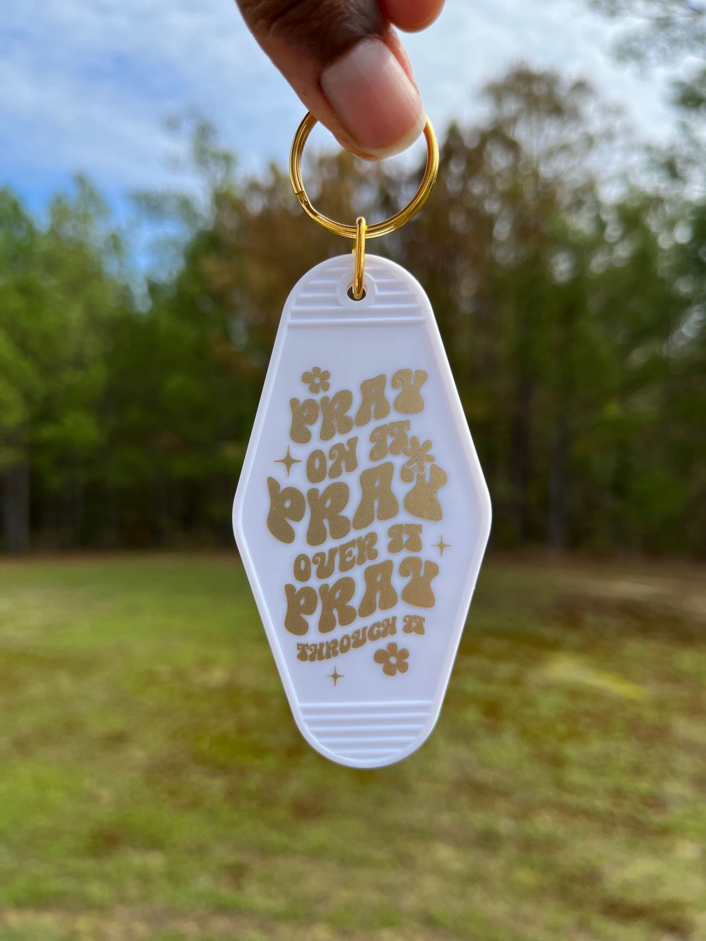 Pray On It Motel Keychain